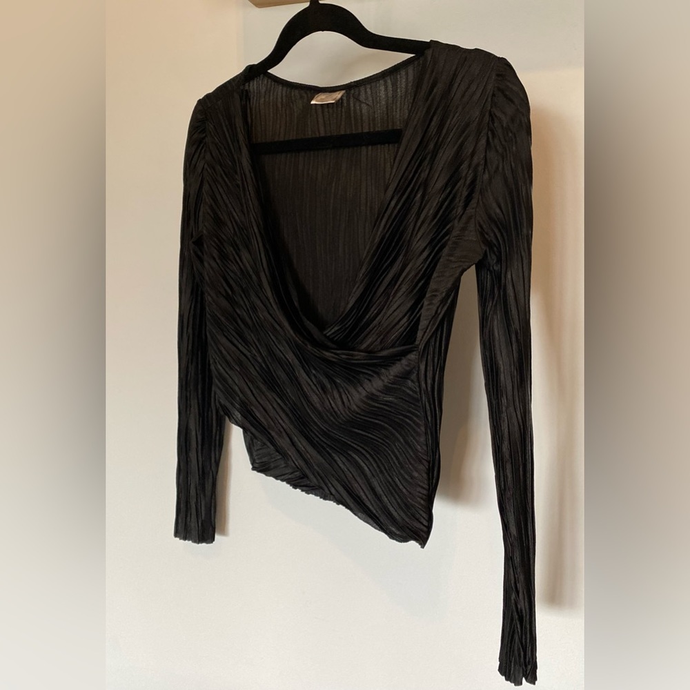 Zara black wrap top. Wb collection. Size L